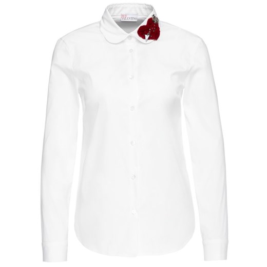 Koszula damska Red Valentino biała na wiosnę z długimi rękawami bez wzorów 