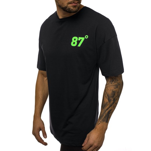 T-shirt męski Ozonee czarny bawełniany 