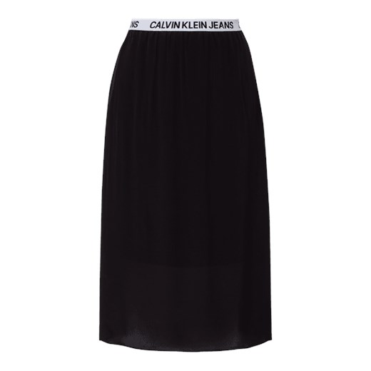 Calvin Klein spódnica midi czarna z wiskozy 