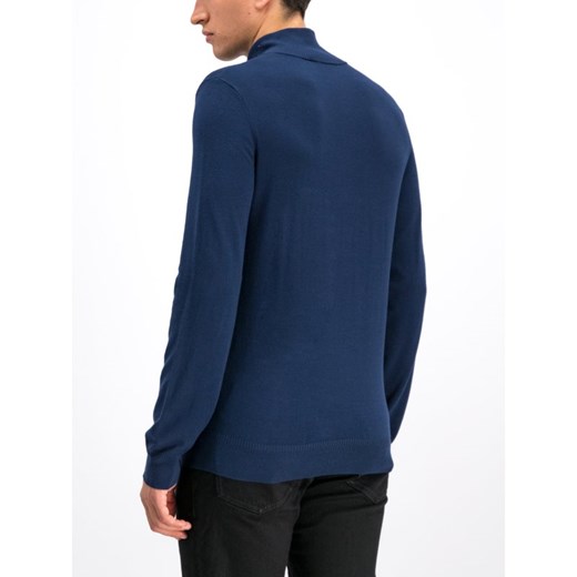Trussardi Jeans sweter męski niebieski na zimę 