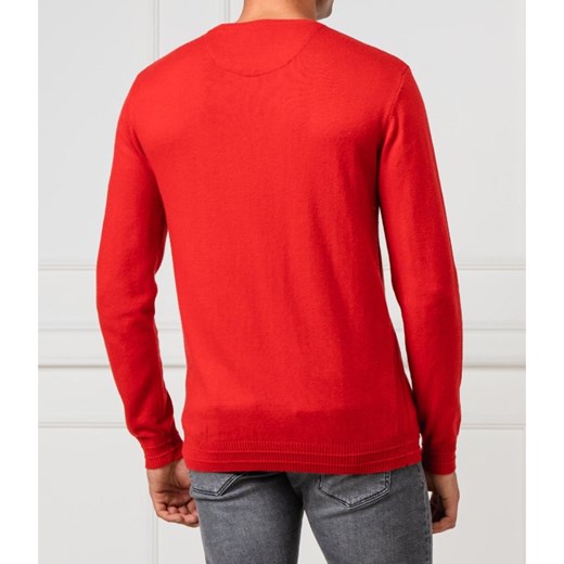Sweter męski Guess Jeans casual czerwony na zimę 