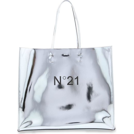 Shopper bag N21 bez dodatków z nadrukiem elegancka skórzana 