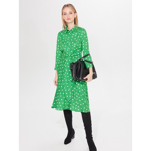 Mohito - Koszulowa sukienka z wiskozy - Zielony Mohito  34 