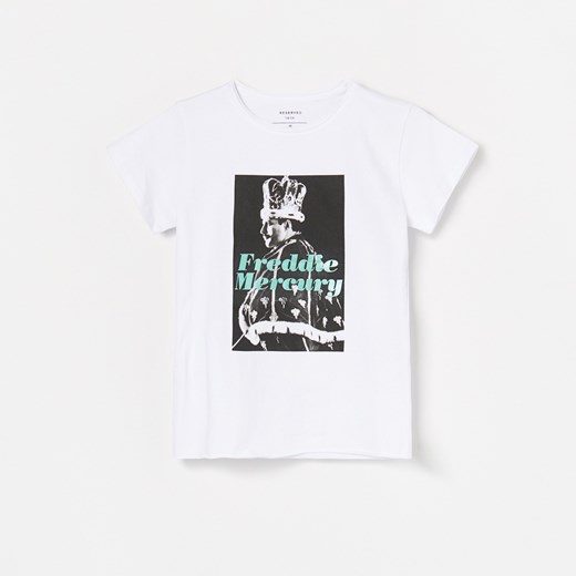 Reserved - Bawełniany T-shirt Freddie Mercuty - Biały Reserved  158 