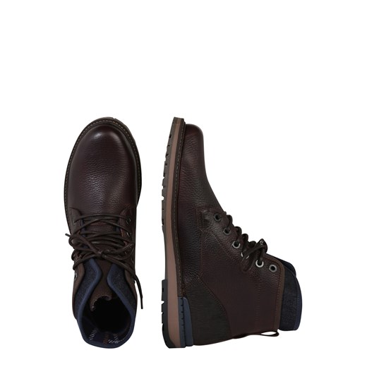 Buty zimowe męskie Bullboxer ze skóry sznurowane