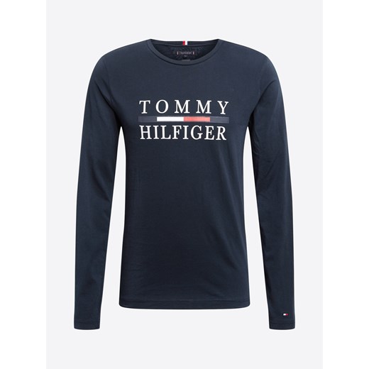 T-shirt męski Tommy Hilfiger z napisami z długim rękawem 