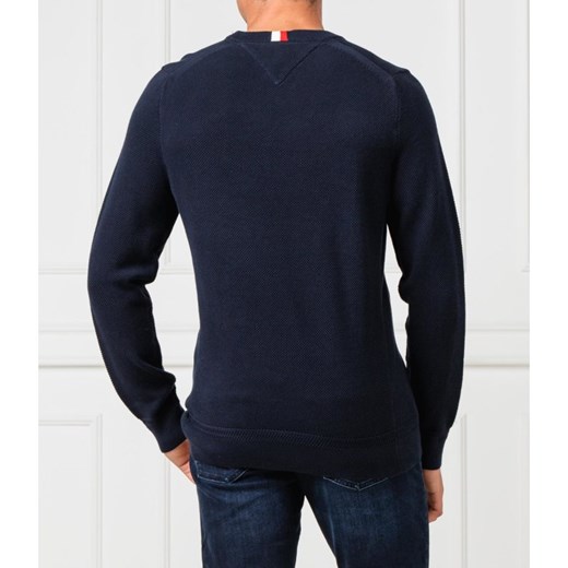 Granatowy sweter męski Tommy Hilfiger bez wzorów 