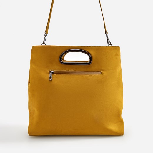Żółta shopper bag Reserved średniej wielkości na ramię 