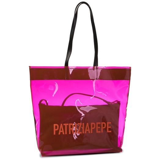 Shopper bag Patrizia Pepe na ramię bez dodatków 