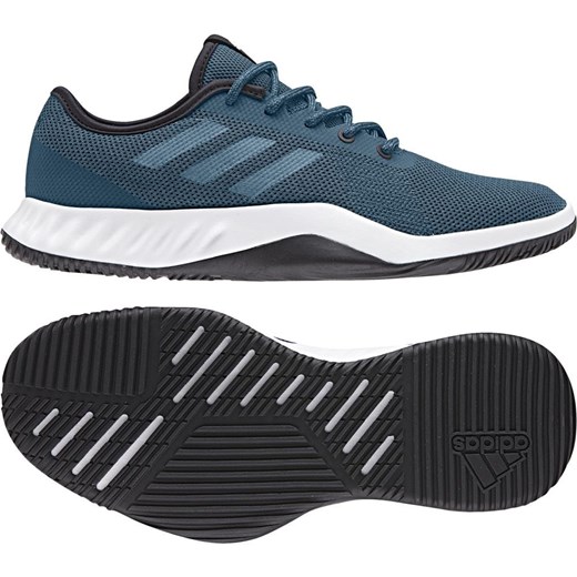 Niebieskie buty sportowe męskie Adidas crazy z tworzywa sztucznego sznurowane jesienne 