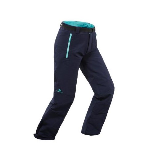 Spodnie turystyczne zimowe SH500 X-WARM dla dziewczynek 7-15 lat niebieskie  Quechua 151-160cm12-13 LAT Decathlon
