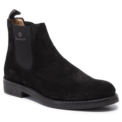 Czarne buty zimowe męskie Gant jesienne eleganckie bez zapięcia 