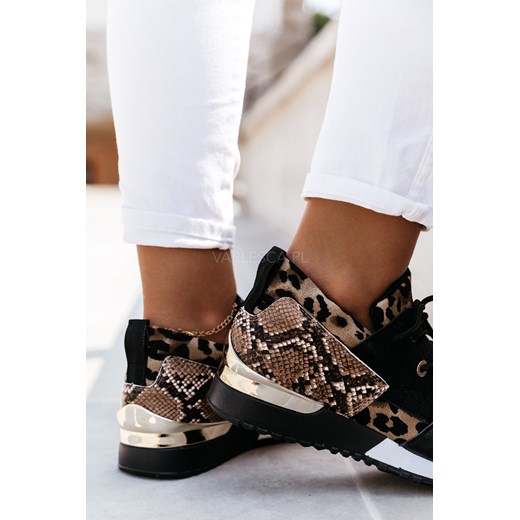 Buty sportowe damskie wielokolorowe na fitness na płaskiej podeszwie sznurowane z tworzywa sztucznego 