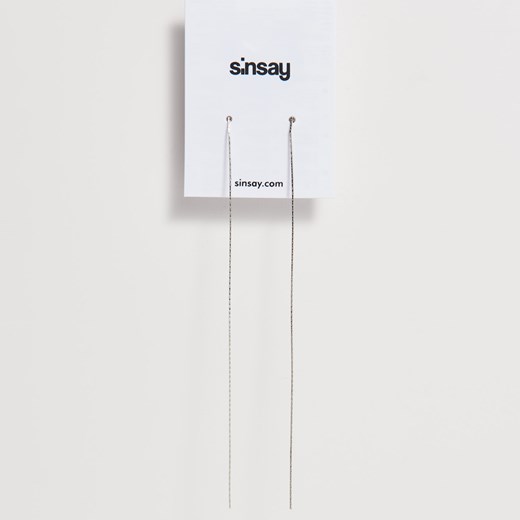 Sinsay - Długie minimalistyczne kolczyki - Jasny szar Sinsay  One Size 
