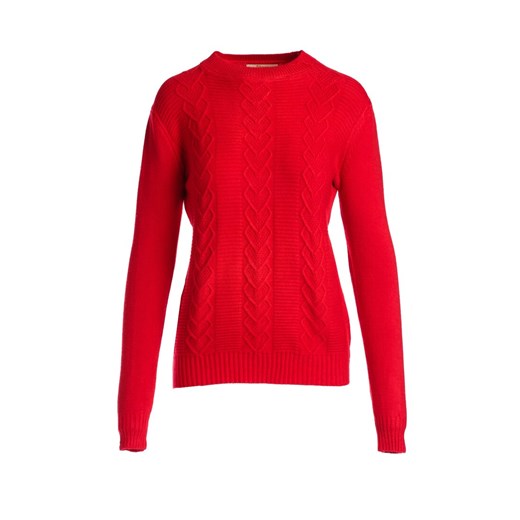 Czerwony sweter damski Renee na zimę z okrągłym dekoltem 
