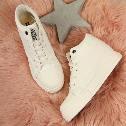 Buty sportowe damskie BIG STAR białe sznurowane 