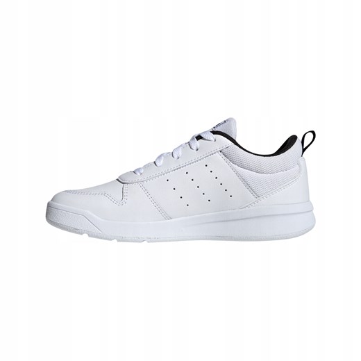 Buty sportowe damskie Adidas młodzieżowe białe na płaskiej podeszwie sznurowane bez wzorów 
