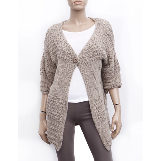 SWETER 1447 BEIGE unisono szary do biegania