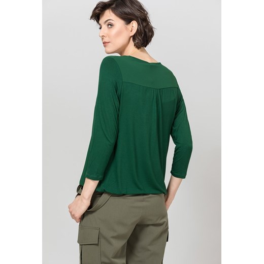 Bluzka damska Monnari zielona z dekoltem w literę v elegancka 