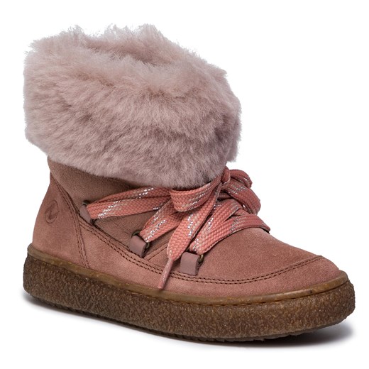 Buty zimowe dziecięce różowe Naturino sznurowane kozaki 