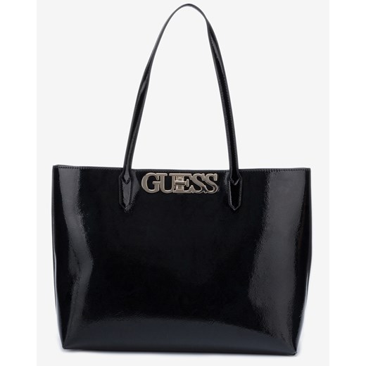 Shopper bag Guess czarna lakierowana elegancka bez dodatków 
