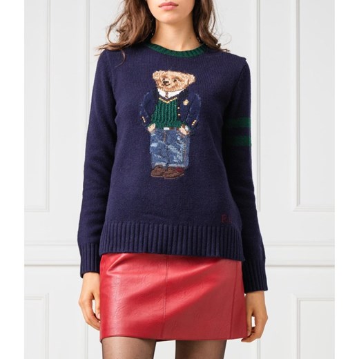Sweter damski Polo Ralph Lauren wełniany z okrągłym dekoltem 