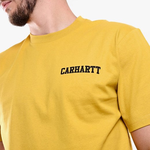 T-shirt męski Carhartt Wip brązowy z krótkim rękawem casualowy 
