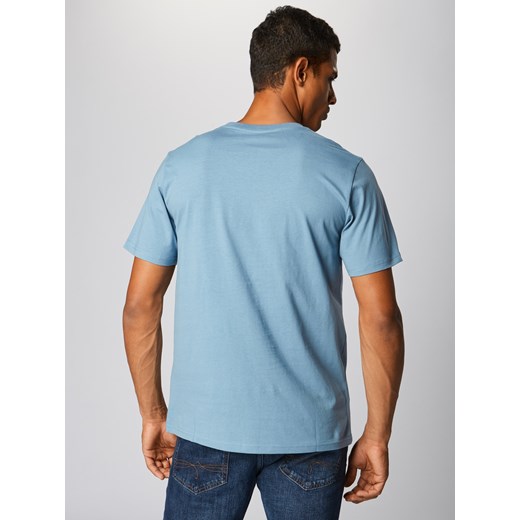 T-shirt męski niebieski Carhartt Wip jerseyowy z krótkim rękawem bez wzorów 