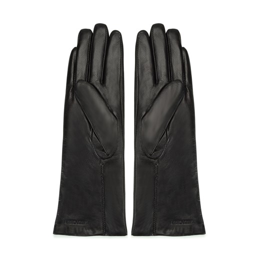 Ocieplane rękawiczki damskie ze skóry naturalnej czarne ze sklepu WITTCHEN w kategorii Rękawiczki damskie - zdjęcie 73472032