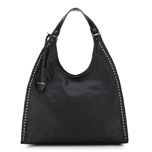 Czarna shopper bag Wittchen duża matowa elegancka bez dodatków 