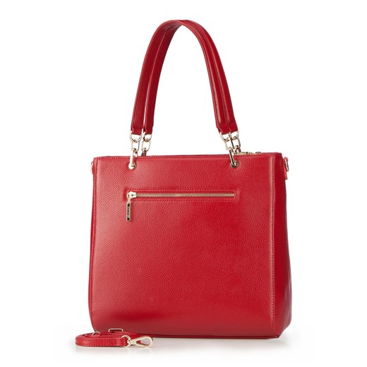 Shopper bag czerwona Wittchen z nadrukiem bez dodatków elegancka 