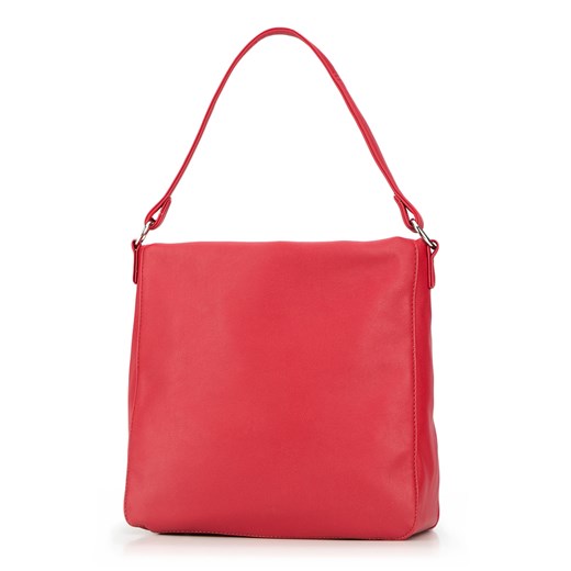 Shopper bag Wittchen ze skóry ekologicznej czerwona na ramię duża matowa 