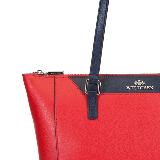 Shopper bag czerwona Wittchen matowa skórzana bez dodatków 