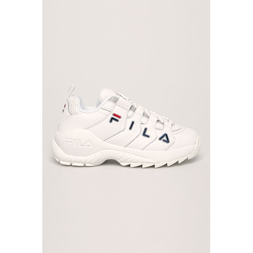 Sneakersy damskie białe Fila na platformie sznurowane młodzieżowe bez wzorów 