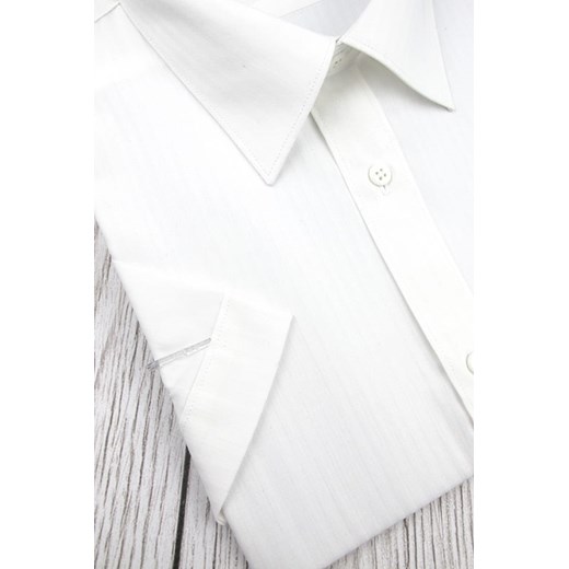 Koszula męska Konsul z krótkim rękawem biała w paski 