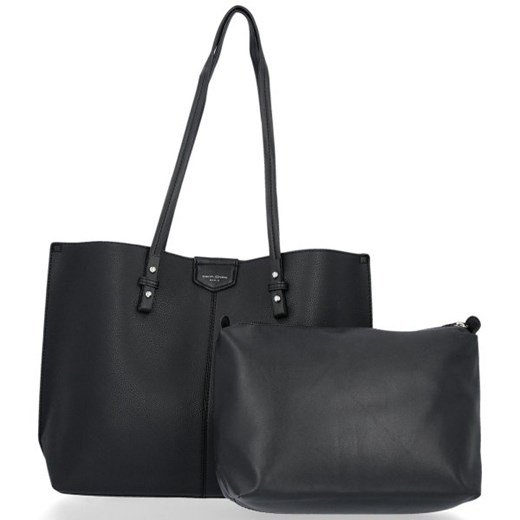 Czarna shopper bag David Jones na ramię elegancka 