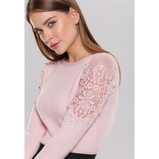 Różowy Sweter Rosamund Renee  S/M Renee odzież