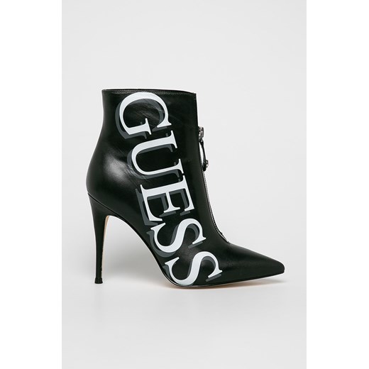 Guess Jeans botki eleganckie na zamek na szpilce