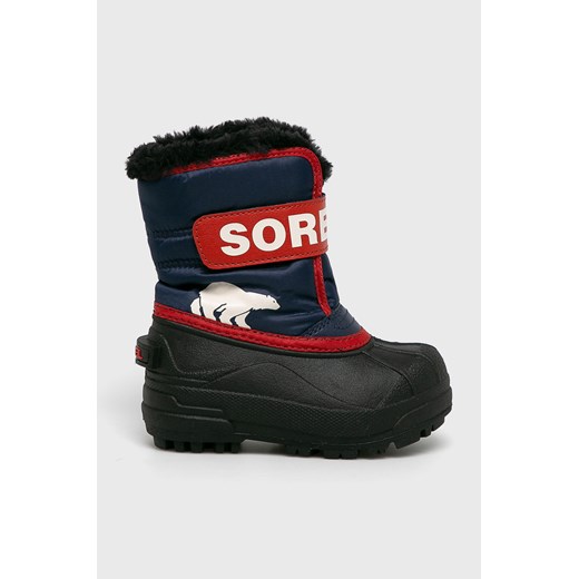 Buty zimowe dziecięce Sorel śniegowce granatowe na rzepy 