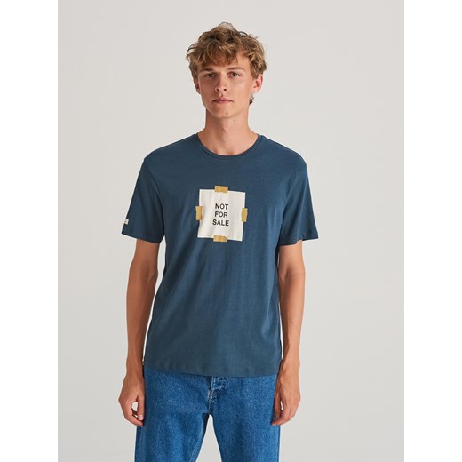 Reserved - T-shirt z nadrukiem - Niebieski Reserved  L 