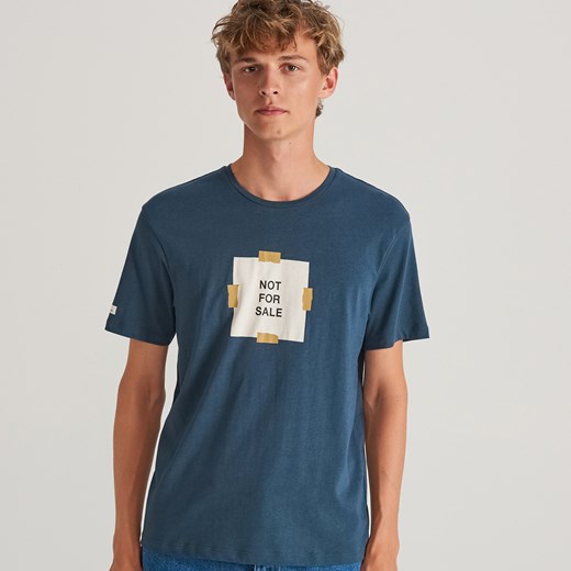 Reserved - T-shirt z nadrukiem - Niebieski Reserved  S 