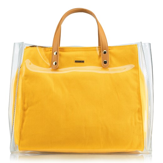 Shopper bag Wittchen żółta młodzieżowa ze skóry ekologicznej 