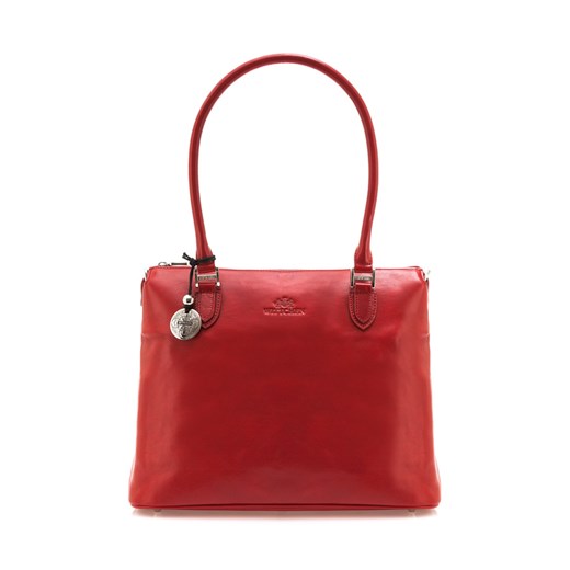 Shopper bag czerwona Wittchen na ramię z breloczkiem matowa 