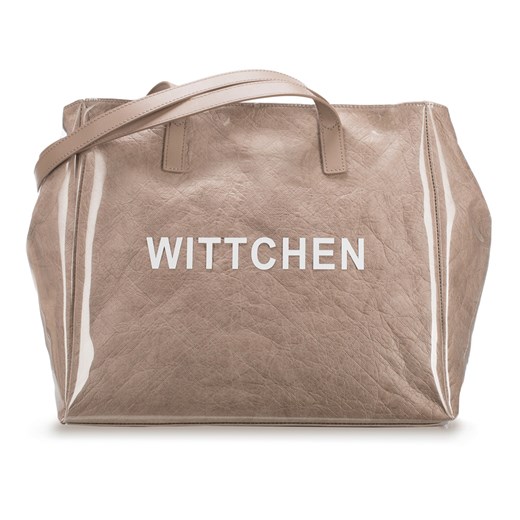 Shopper bag beżowa Wittchen ze skóry 