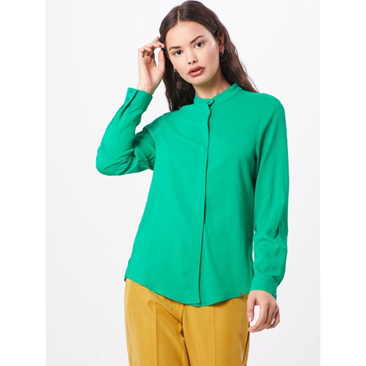 Koszula damska Cinque z długimi rękawami zielona gładka z wiskozy 