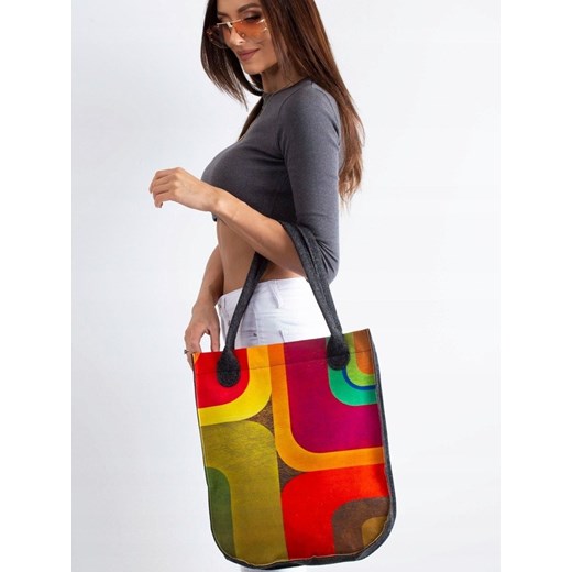 Shopper bag Lorenti młodzieżowa na ramię poliestrowa z nadrukiem 