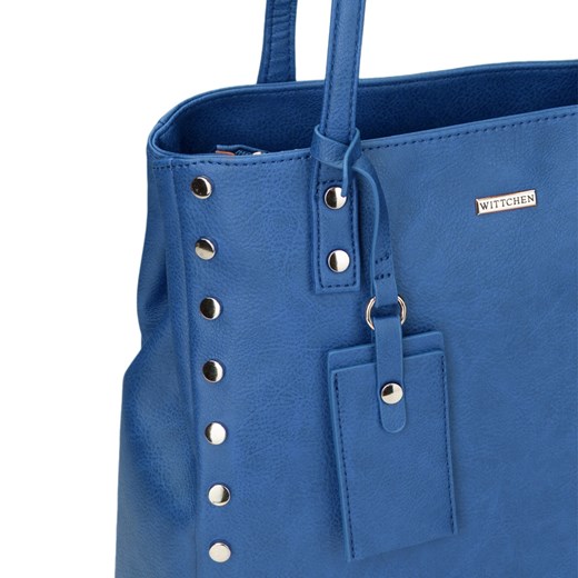 Shopper bag Wittchen niebieska matowa na ramię duża 
