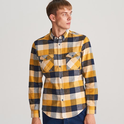 Reserved - Koszula w kratę - Żółty  Reserved XL 