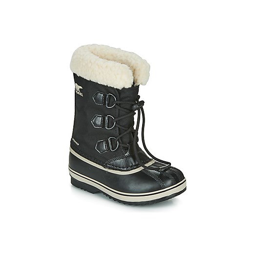 Buty zimowe dziecięce Sorel czarne śniegowce sznurowane 
