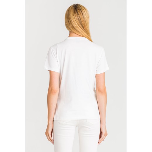 Biała bluzka damska Pinko z okrągłym dekoltem z krótkimi rękawami casual 